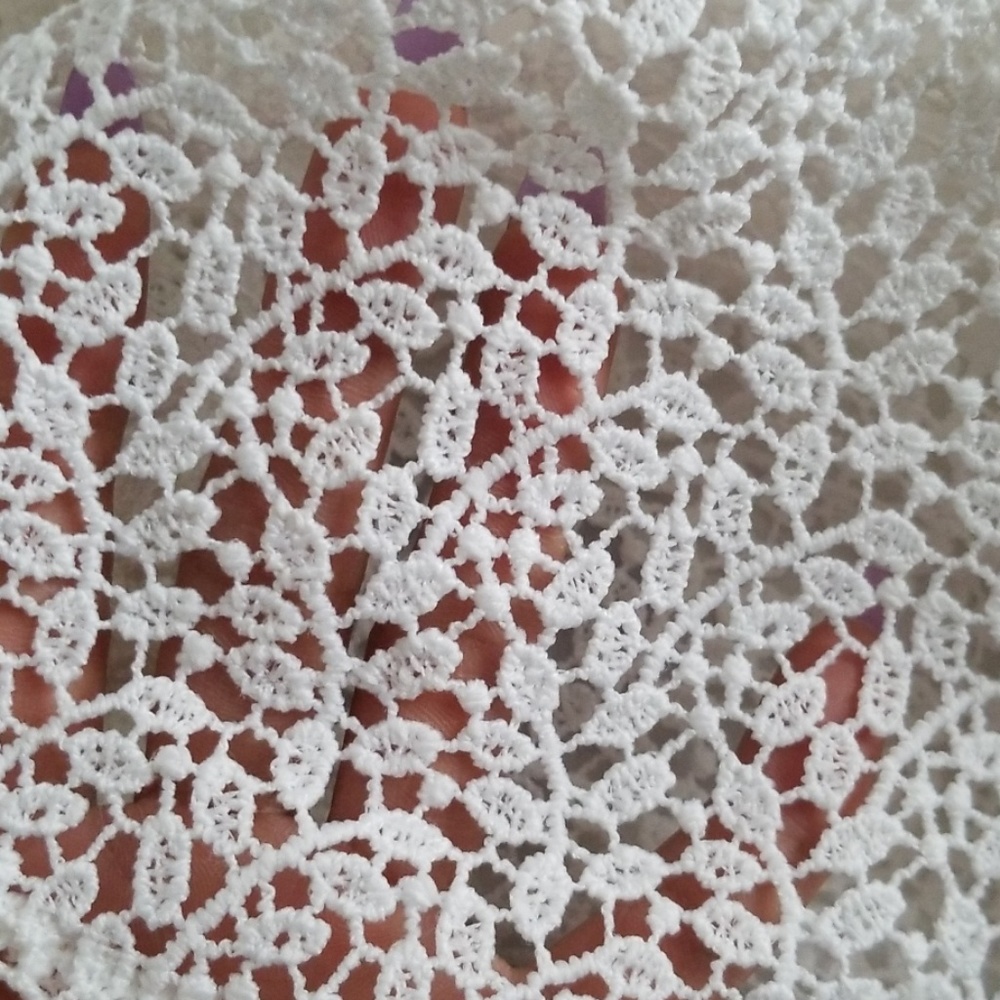 Kaari Blue | White Halter Crossover Floral Lace - Picture 4 of 5